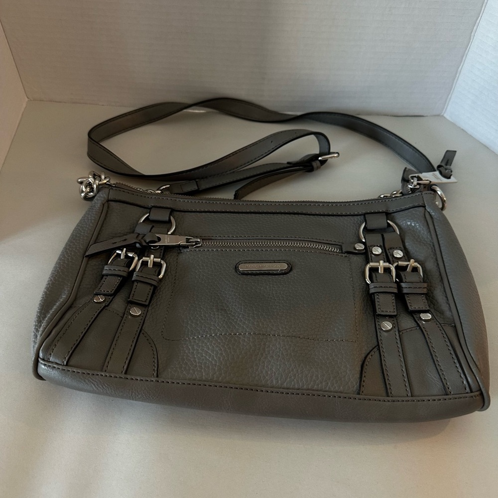 Dana Buchman gray crossbody Purse. Size 11 by 7.5 inches.